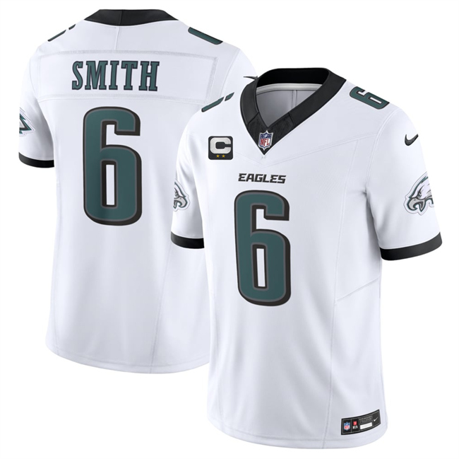 Men's Philadelphia Eagles #6 DeVonta Smith White 2026 F.U.S.E. 2-Star C Patch Vapor Untouchable Limited Stitched Football Jersey