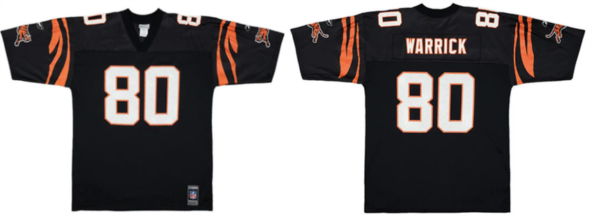 Men's Cincinnati Bengals #80 Peter Warrick Black 2001 Home Stitched Football Jersey