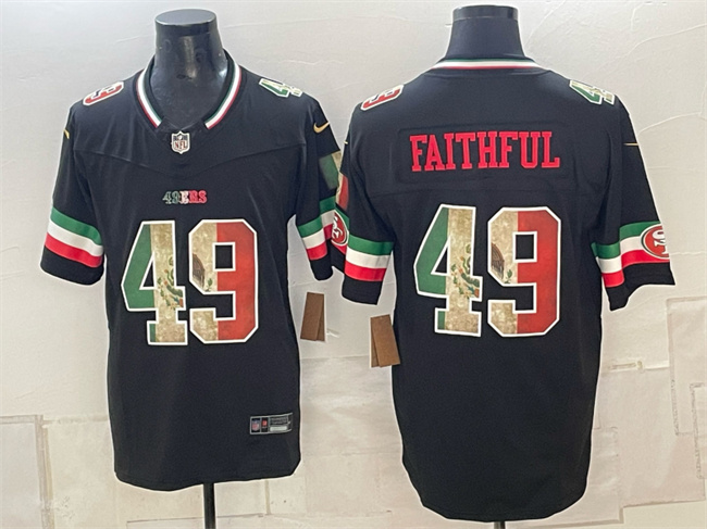 Men's San Francisco 49ers #49 Faithful Black 2025 F.U.S.E. Mexico Vapor Limited Stitched Football Jersey