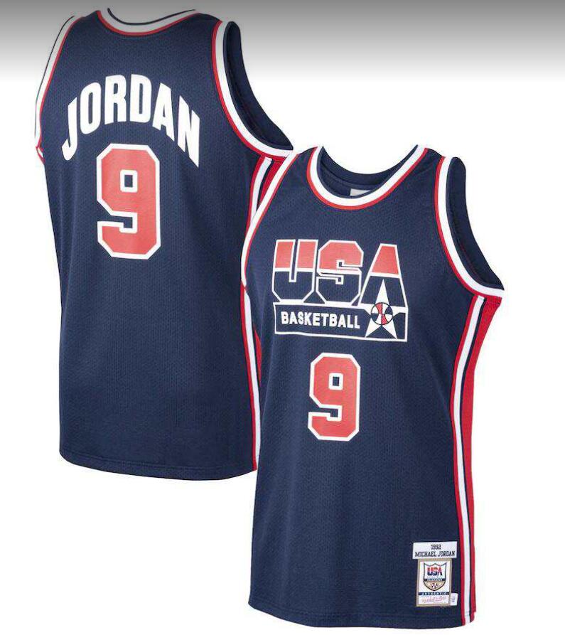 Men's Chicago Bulls #9 Michael Jordan Navy Home 1992 Dream Team Stitched Basketball Jersey