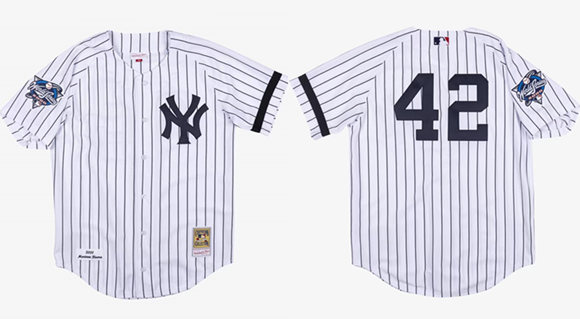 Men's New York Yankees #42 Mariano Rivera White 2000 Stitched Baseball Jersey