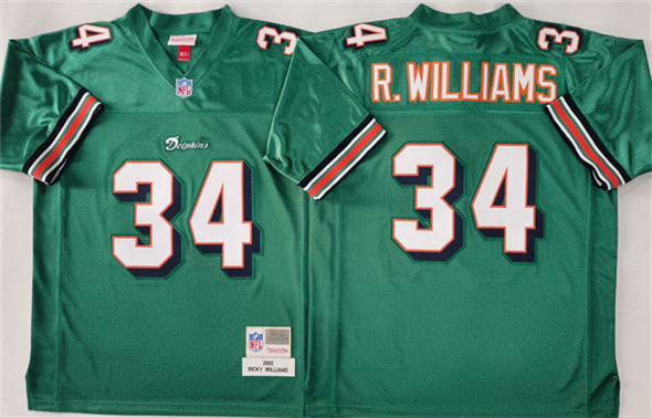Men's Miami Dolphins Active Player Custom Aqua Throwback Stitched Football Jersey