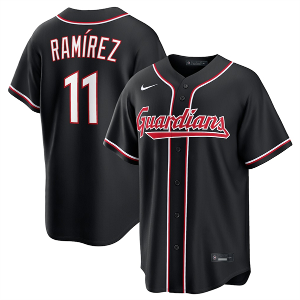 Men's Cleveland Guardians ACTIVE PLAYER Custom 2026 Black Out Stitched Baseball Jersey
