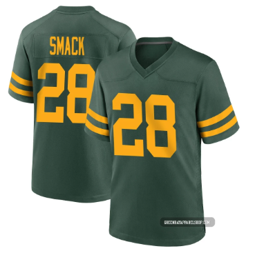 Youth Green Bay Packers #28 Trey Smack Green Gold Alternate Nike Vapor Limited Stitched NFL Jersey