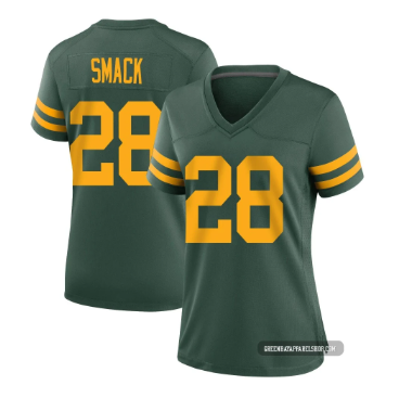Women's Green Bay Packers Nike #11 Jayden Reed Green Gold Alternate Nike Vapor Limited Stitched NFL Jersey