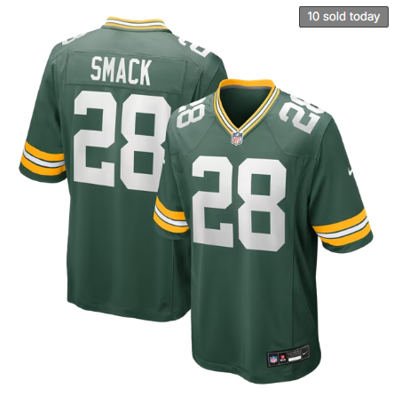 Men's Green Bay Packers #28 Trey Smack Green Team Nike Game Jersey