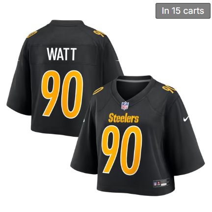 Women's Pittsburgh Steelers #90 T.J. Watt Black Nike Cropped Fashion Game Stitched Jersey