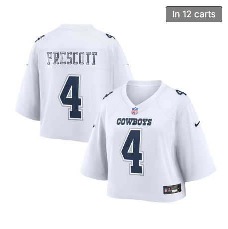 Women's Dallas Cowboys #4 Dak Prescott White Nike Cropped Fashion Game Stitched Jersey