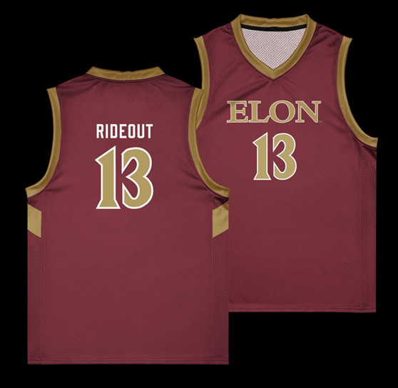 Men's Elon Phoenix #13 Jameel Rideout Maroon Stitched Jersey