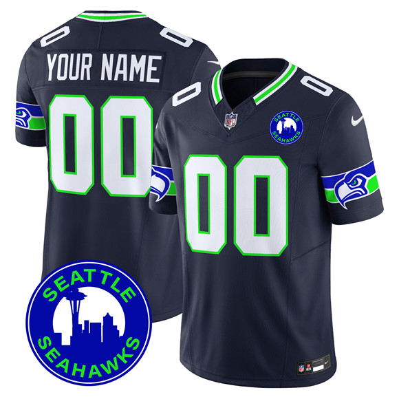 Men & Women & Youth Seattle Seahawks Active Player Custom Black F.U.S.E. City Patch Vapor Limited Stitched Football Jersey