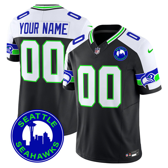 Men & Women & Youth Seattle Seahawks Active Player Custom Black Alternate F.U.S.E. City Patch Vapor Limited Stitched Football Jersey