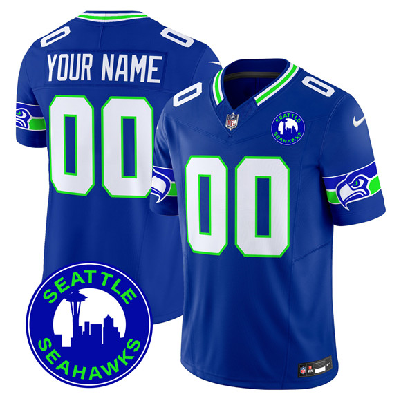 Men & Women & Youth Seattle Seahawks Active Player Custom Royal F.U.S.E. City Patch Vapor Limited Stitched Football Jersey