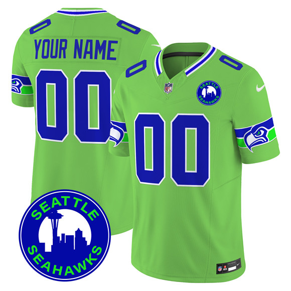 Men & Women & Youth Seattle Seahawks Active Player Custom Green F.U.S.E. City Patch Vapor Limited Stitched Football Jersey