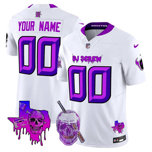 Men & Women & Youth Houston Texans Active Player Custom White 2026 F.U.S.E. DJ Screw Vapor Limited Stitched Football Jersey