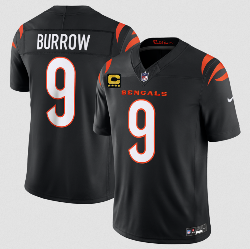 Men's Cincinnati Bengals #9 Joe Burrow Black 2026 F.U.S.E. 4-Star C Patch Vapor Untouchable Limited Stitched Football Jersey