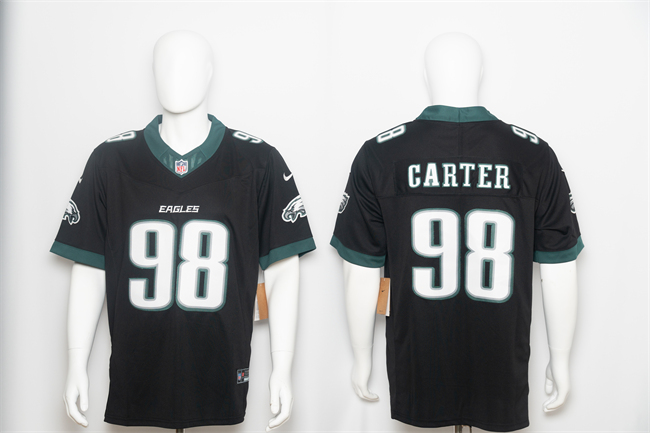 Men's Philadelphia Eagles #98 Jalen Carter Black 2026 F.U.S.E. Vapor Untouchable Limited Stitched Football Jersey