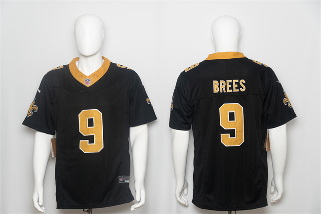 Men's New Orleans Saints #9 Drew Brees Black F.U.S.E. Vapor Limited Stitched Football Jersey