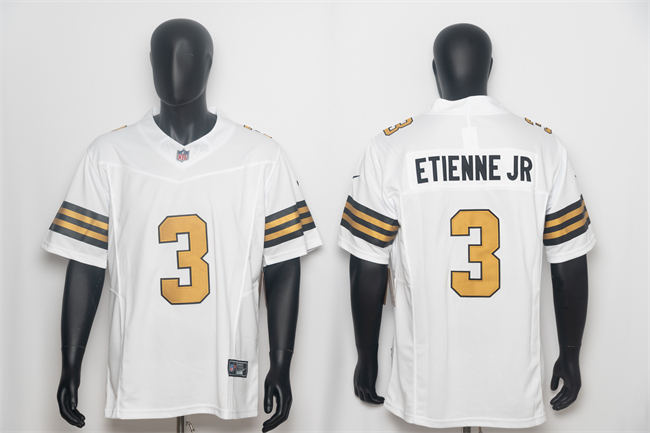 Men's New Orleans Saints #3 Travis Etienne Jr  White F.U.S.E. Color Rush Limited Stitched NFL Jersey
