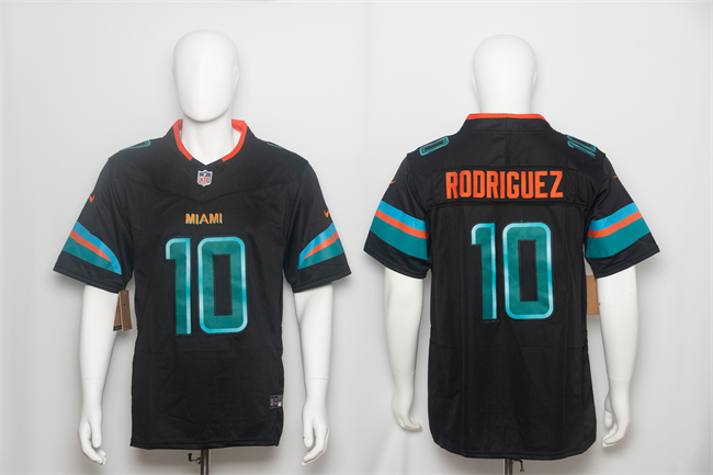 Men's Miami Dolphins #10 Jacob Rodriguez Black 2025 F.U.S.E. “Rivalries” Vapor Limited Stitched Football Jersey