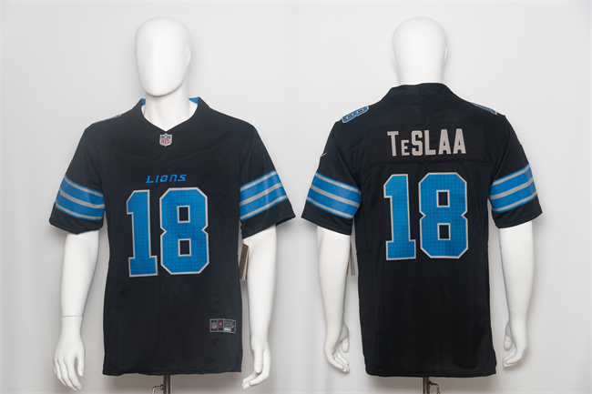 Men's Detroit Lions #18 Isaac TeSlaa Black F.U.S.E. Vapor Limited Stitched Jersey