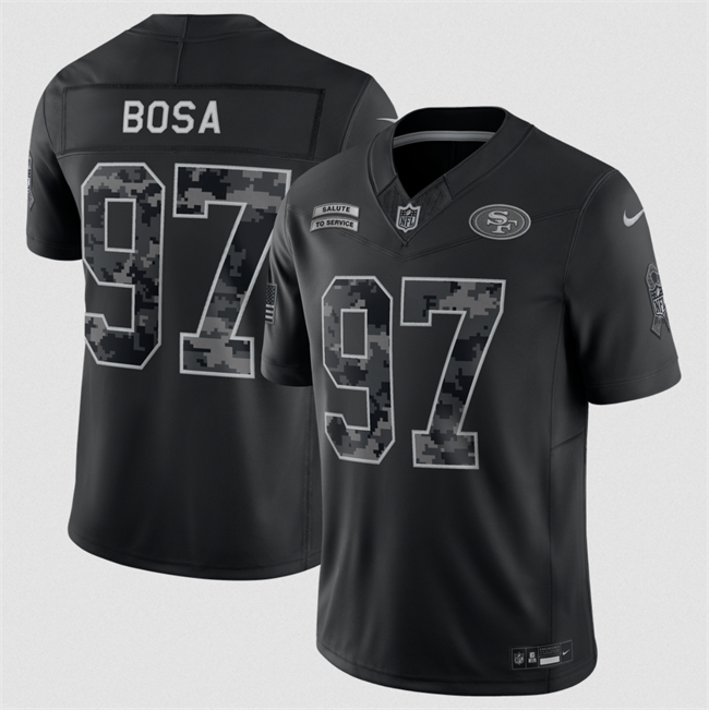 Men's San Francisco 49ers #97 Nick Bosa Black F.U.S.E. 2026 Salute to Service Limited Stitched Football Jersey