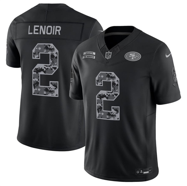 Men's San Francisco 49ers #2 Deommodore Lenoir Black F.U.S.E. 2026 Salute to Service Limited Stitched Football Jersey