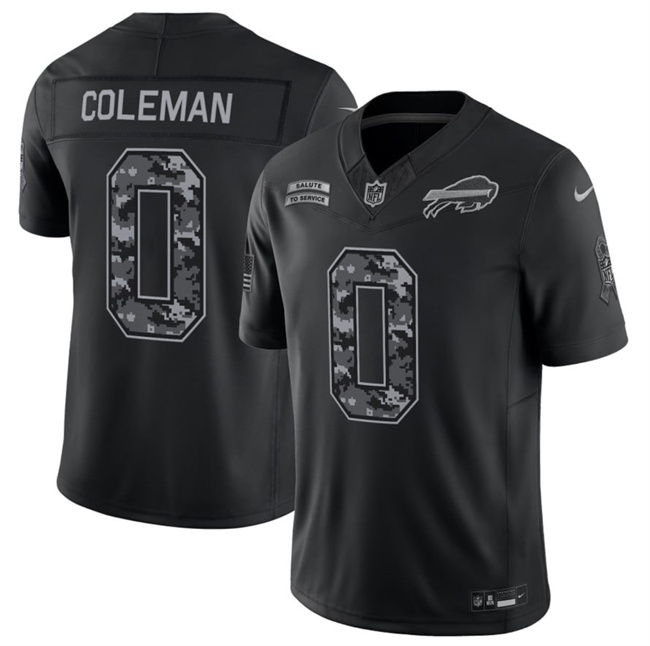 Men's Buffalo Bills #0 Keon Coleman Black F.U.S.E. 2026 Salute to Service Limited Stitched Football Jersey