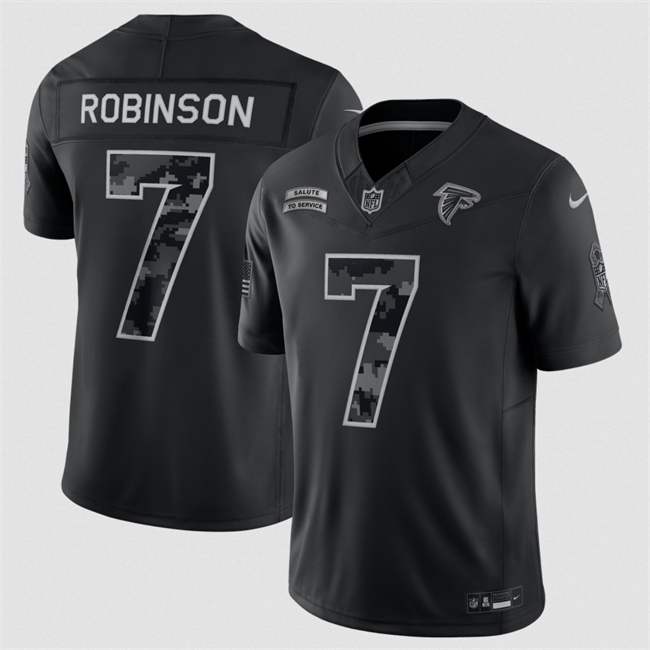 Men's Atlanta Falcons #7 Bijan Robinson Black F.U.S.E. 2026 Salute to Service Limited Stitched Football Jersey