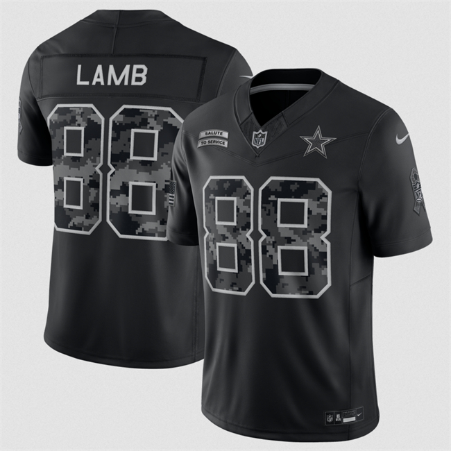 Men's Dallas Cowboys #88 CeeDee Lamb Black F.U.S.E. 2026 Salute to Service Limited Stitched Football Jersey