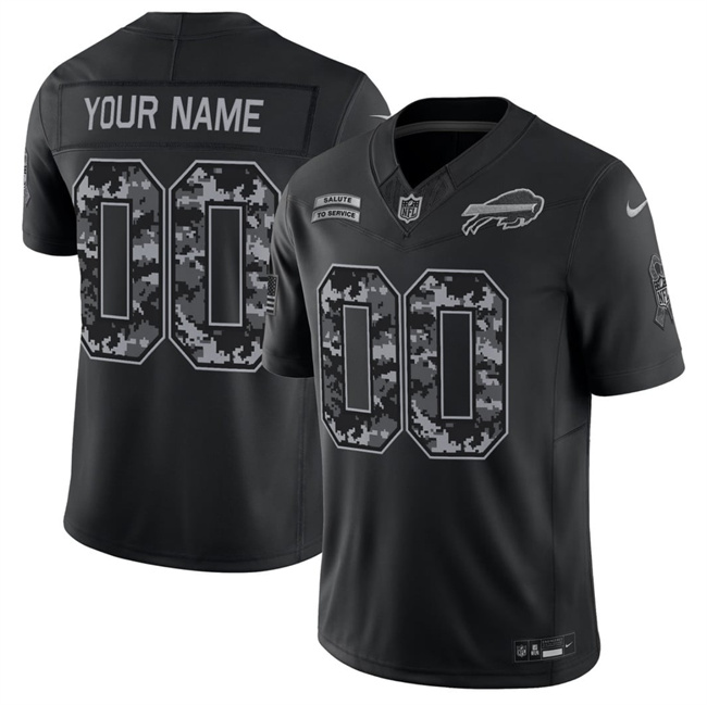 Men & Women & Youth Buffalo Bills Active Player Custom Black F.U.S.E. 2026 Salute to Service Limited Stitched Football Jersey