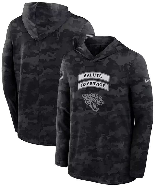 Men's Jacksonville Jaguars Black 2026 Salute to Service Sideline Lightweight Hoodie Dri-FIT Long Sleeve Top