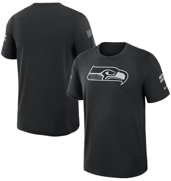 Men's Seattle Seahawks Black 2026 Salute to Service Slub T-Shirt