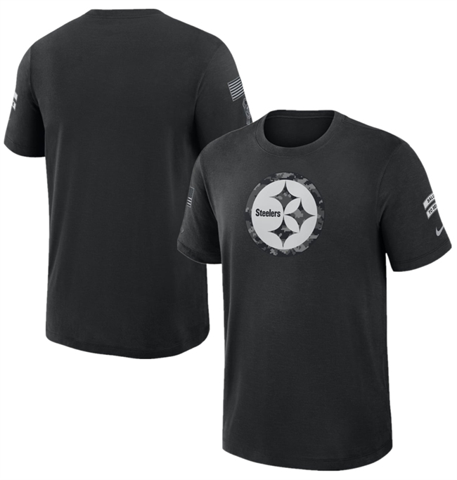 Men's Pittsburgh Steelers Black 2026 Salute to Service Slub T-Shirt