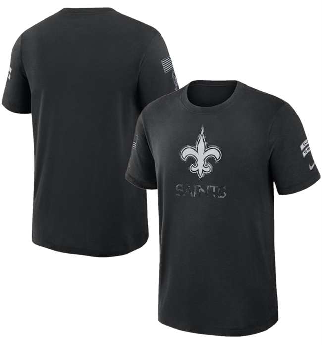 Men's New Orleans Saints Black 2026 Salute to Service Slub T-Shirt
