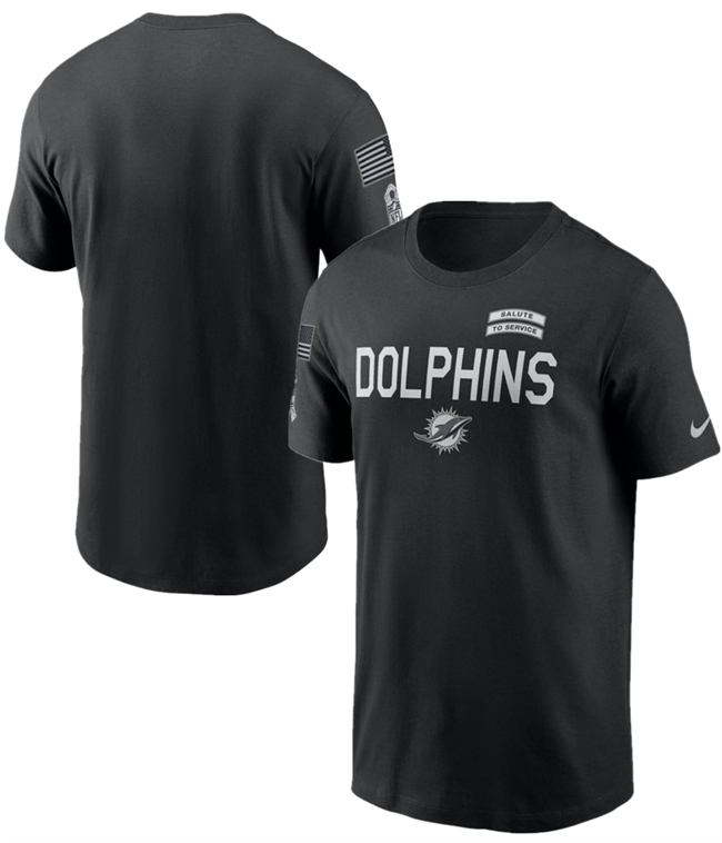 Men's Miami Dolphins Black 2026 Salute to Service Sideline Dri-FIT T-Shirt