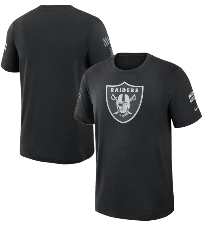 Men's Las Vegas Raiders Black 2026 Salute to Service Slub T-Shirt