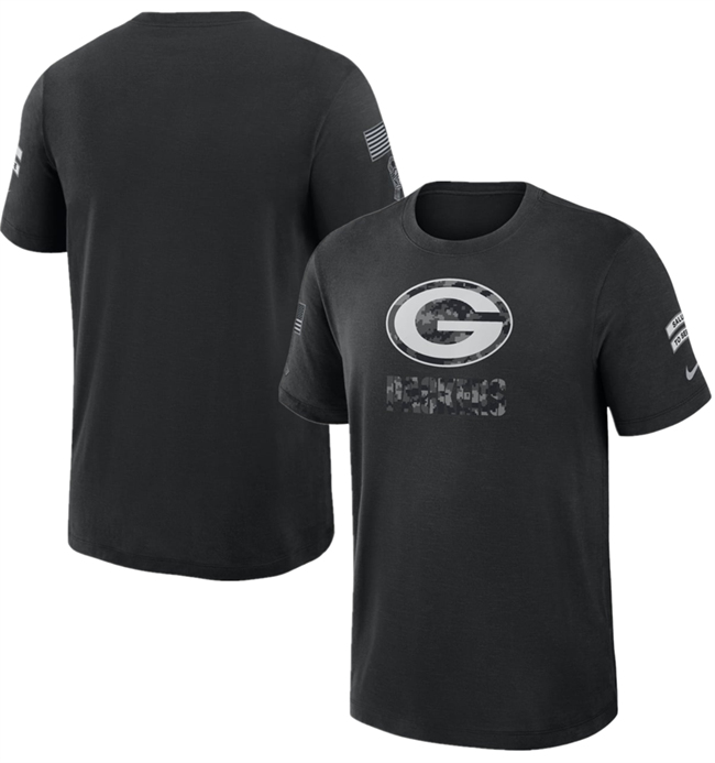 Men's Green Bay Packers Black 2026 Salute to Service Slub T-Shirt