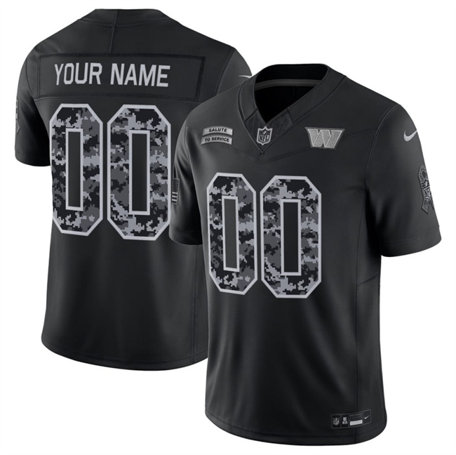 Men & Women & Youth Washington Commanders Active Player Custom Black F.U.S.E. 2026 Salute to Service Limited Stitched Football Jersey