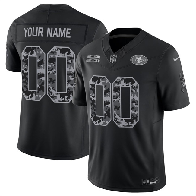 Men & Women & Youth San Francisco 49ers Active Player Custom Black F.U.S.E. 2026 Salute to Service Limited Stitched Football Jersey