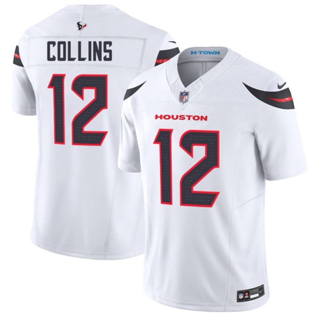 Men's Houston Texans #12 Nico Collins White 2026 F.U.S.E. Vapor Limited Stitched Football Jersey