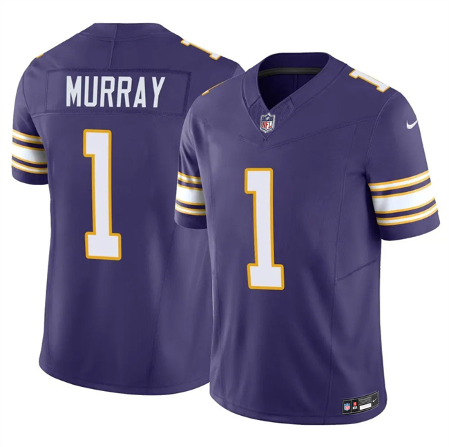 Men's Minnesota Vikings #1 Kyler Murray Purple 2026 F.U.S.E. Throwback Limited Stitched Jersey