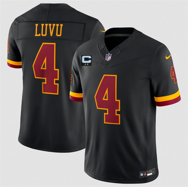 Men's Washington Commanders #4 Frankie Luvu Black 2026 F.U.S.E. With 2-Star C Patch Vapor Limited Stitched Football Jersey