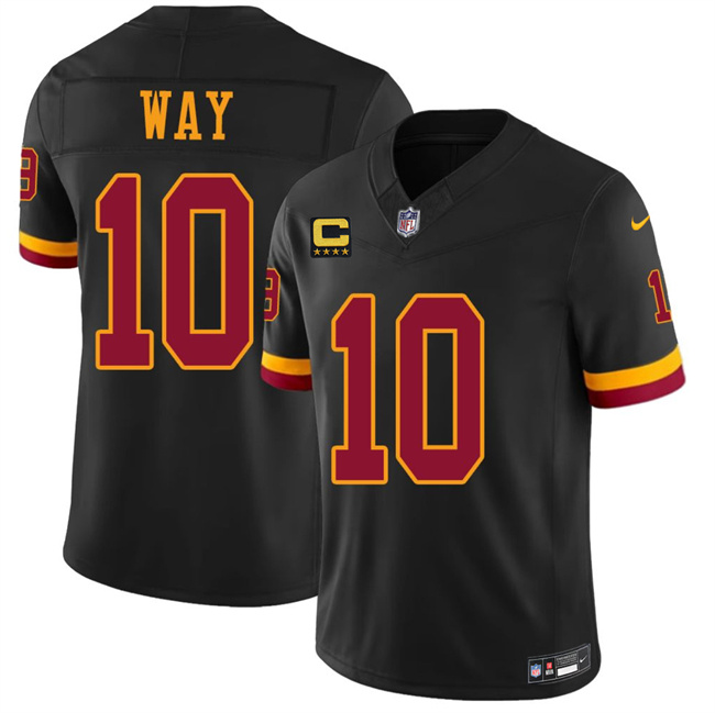Men's Washington Commanders #10 Tress Way Black 2026 F.U.S.E. With 4-Star C Patch Vapor Limited Stitched Football Jersey