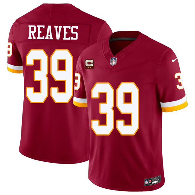 Men's Washington Commanders #39 Jeremy Reaves Burgundy 2026 F.U.S.E. With 2-Star C Patch Vapor Limited Stitched Football Jersey