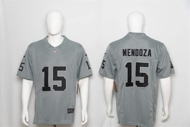 Men's Las Vegas Raiders #15 Fernando Mendoza Grey 2026 F.U.S.E. Vapor Untouchable Limited Stitched Football Jersey