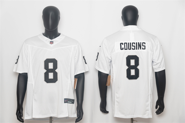 Men's Las Vegas Raiders #8 Kirk Cousins White 2026 F.U.S.E. Vapor Untouchable Limited Stitched Football Jersey