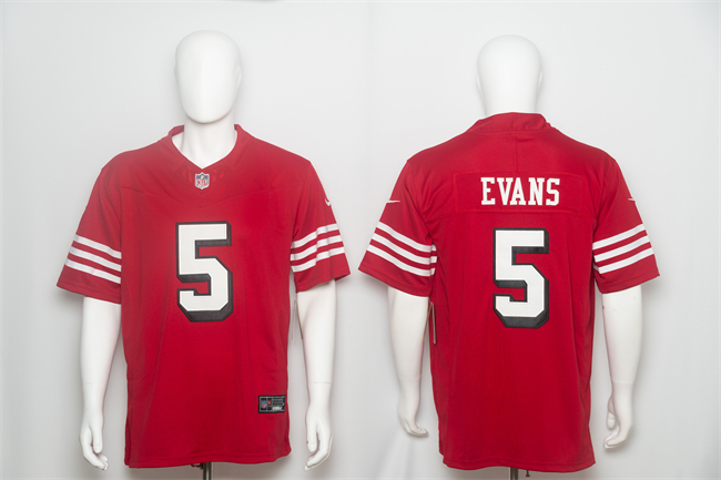 Men's San Francisco 49ers #5 Mike Evans New Red 2026 F.U.S.E. Vapor Limited Stitched Football Jersey