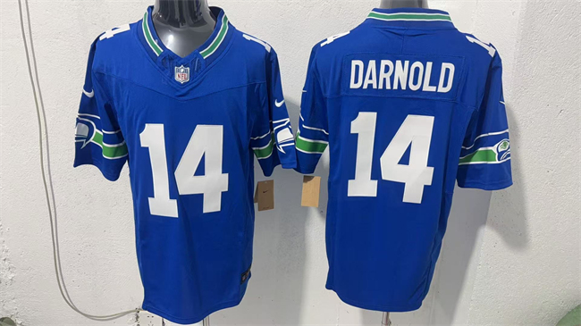 Men's Seattle Seahawks #14 Sam Darnold Royal 2026 F.U.S.E. Throwback Vapor Untouchable Limited Stitched Football Jersey