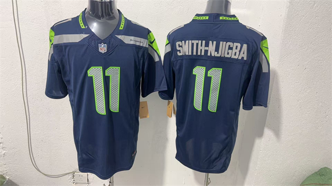 Men's Seattle Seahawks #11 Jaxon Smith-Njigba Navy 2026 F.U.S.E. Vapor Untouchable Limited Stitched Football Jersey