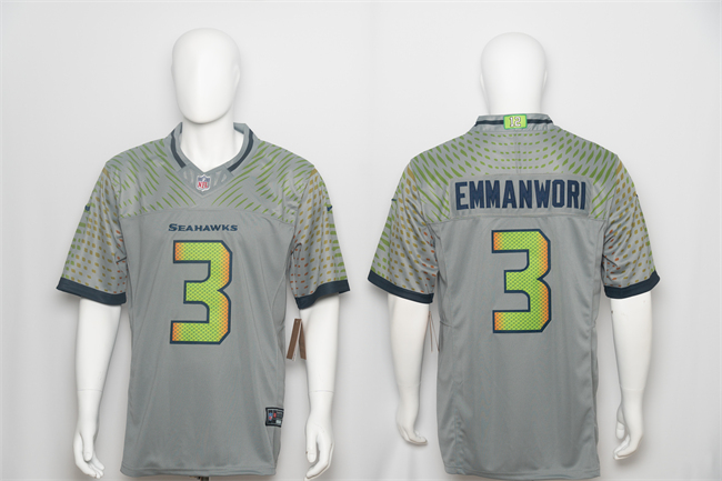 Men's Seattle Seahawks #3 Nick Emmanwori Grey 2026 F.U.S.E. “Rivalries” Vapor Untouchable Limited Stitched Football Jersey